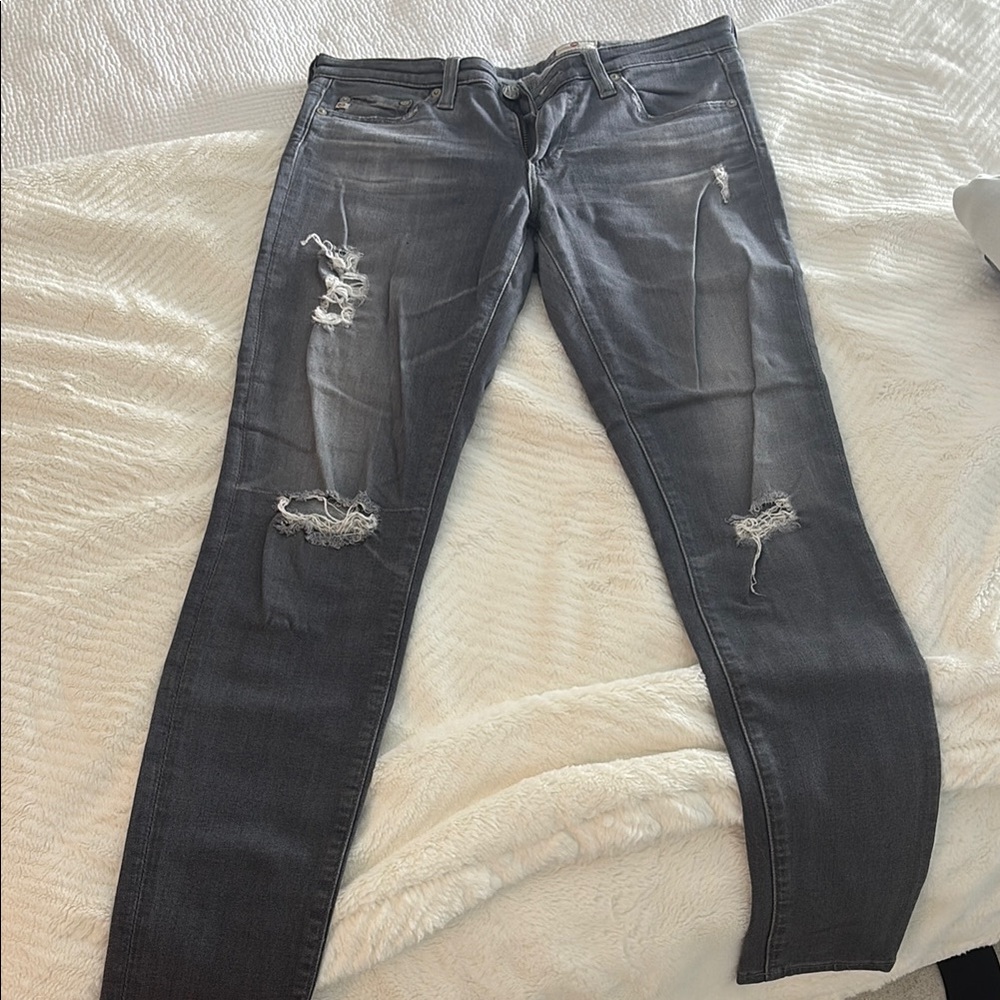 AG jeans Women's Distressed Gray Jeans